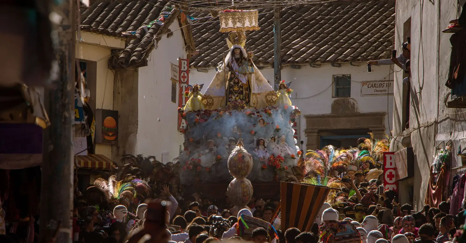 A colorful religious procession